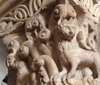 Carved capital at St Sever, Aquitaine
